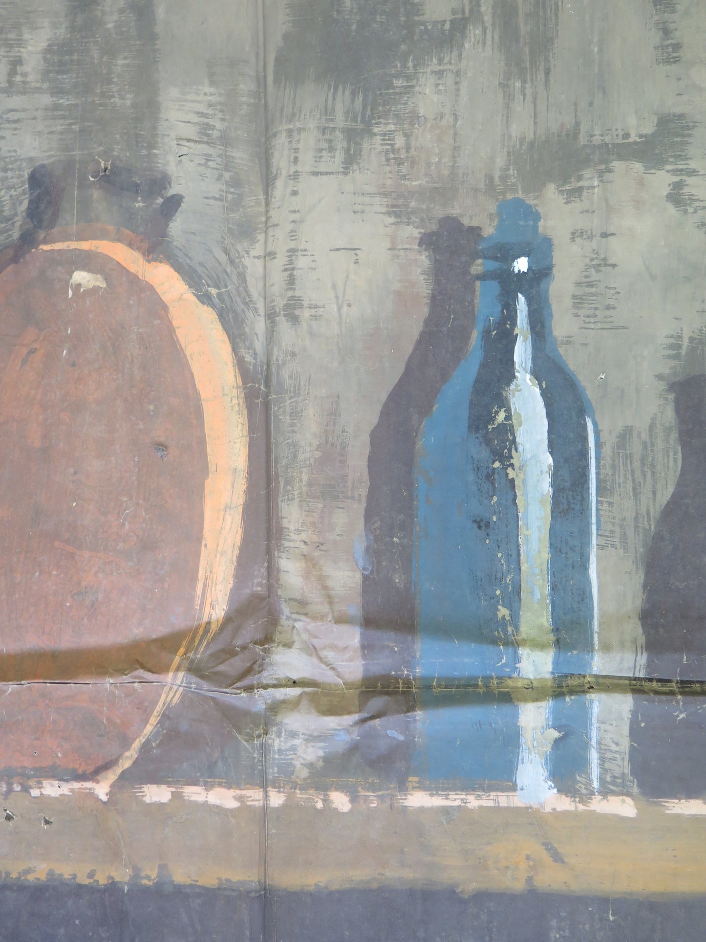 Grande dipinto antico ideale per locali pubblici e grandi spazi scenografia teatrale dipinta su carta inizio '900 CL2.84