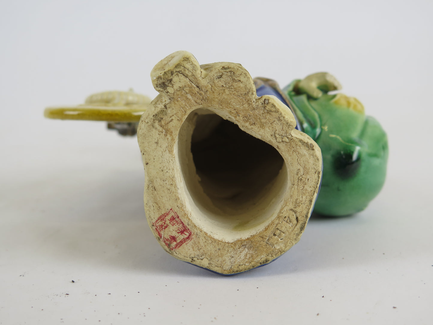 Statuina cinese antica ceramica shiwan mudman sage salvia vs5