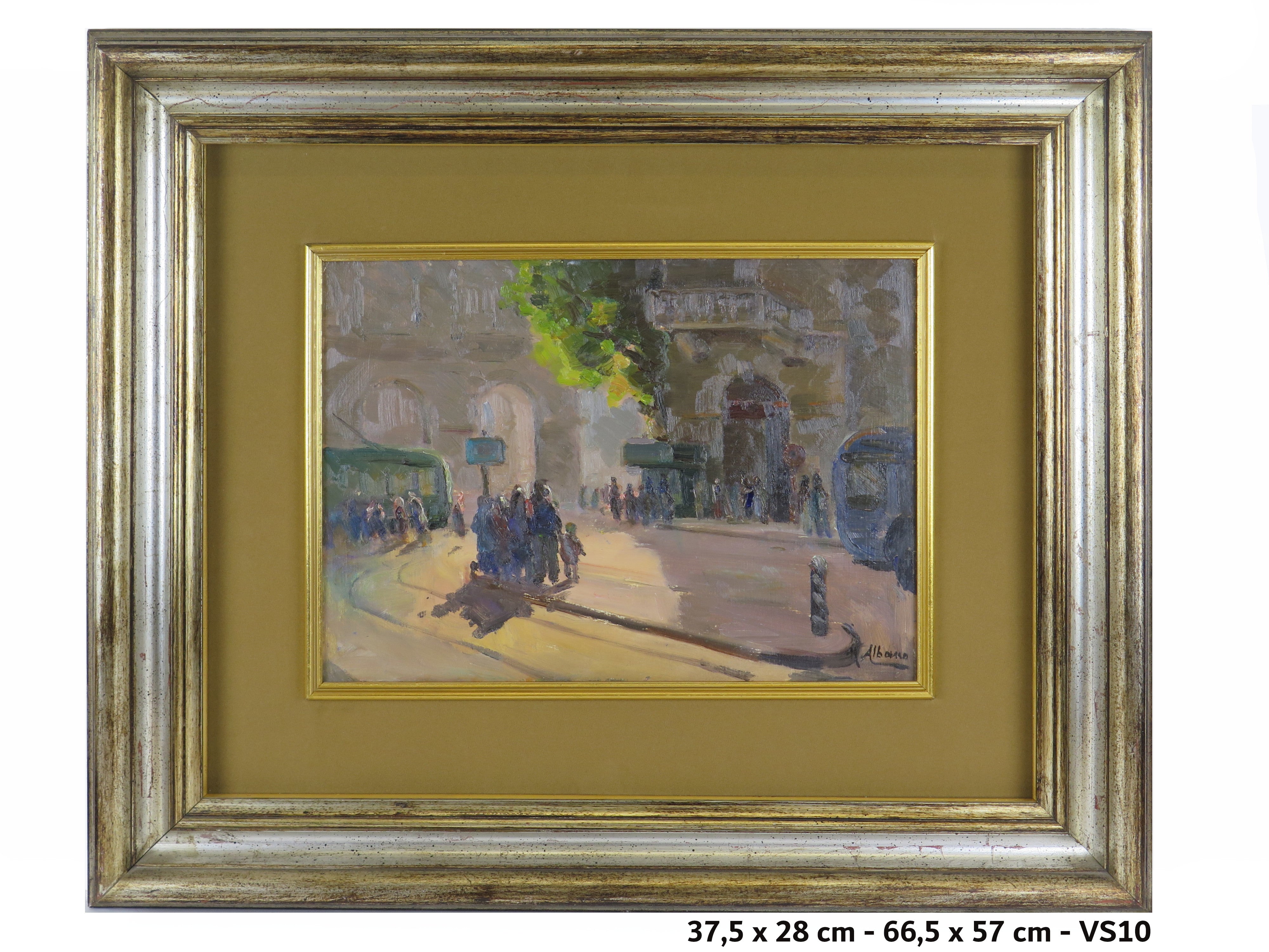 Torino vecchia quadro olio pittore Mario Albano 18961968 datato 1952