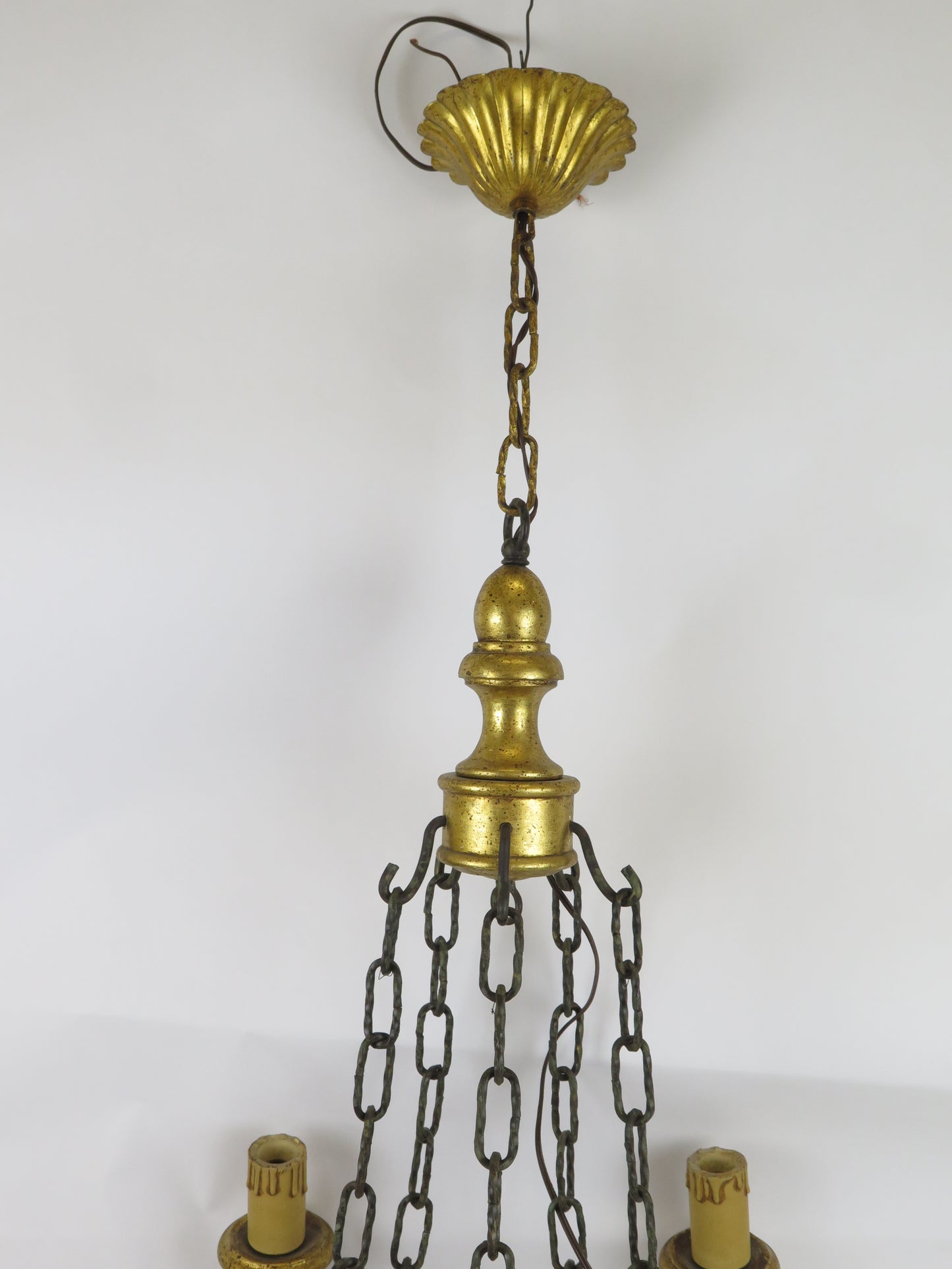 Lampadario vintage elegante classico in ferro battuto e legno lampadario da salone salotto soggiorno VS