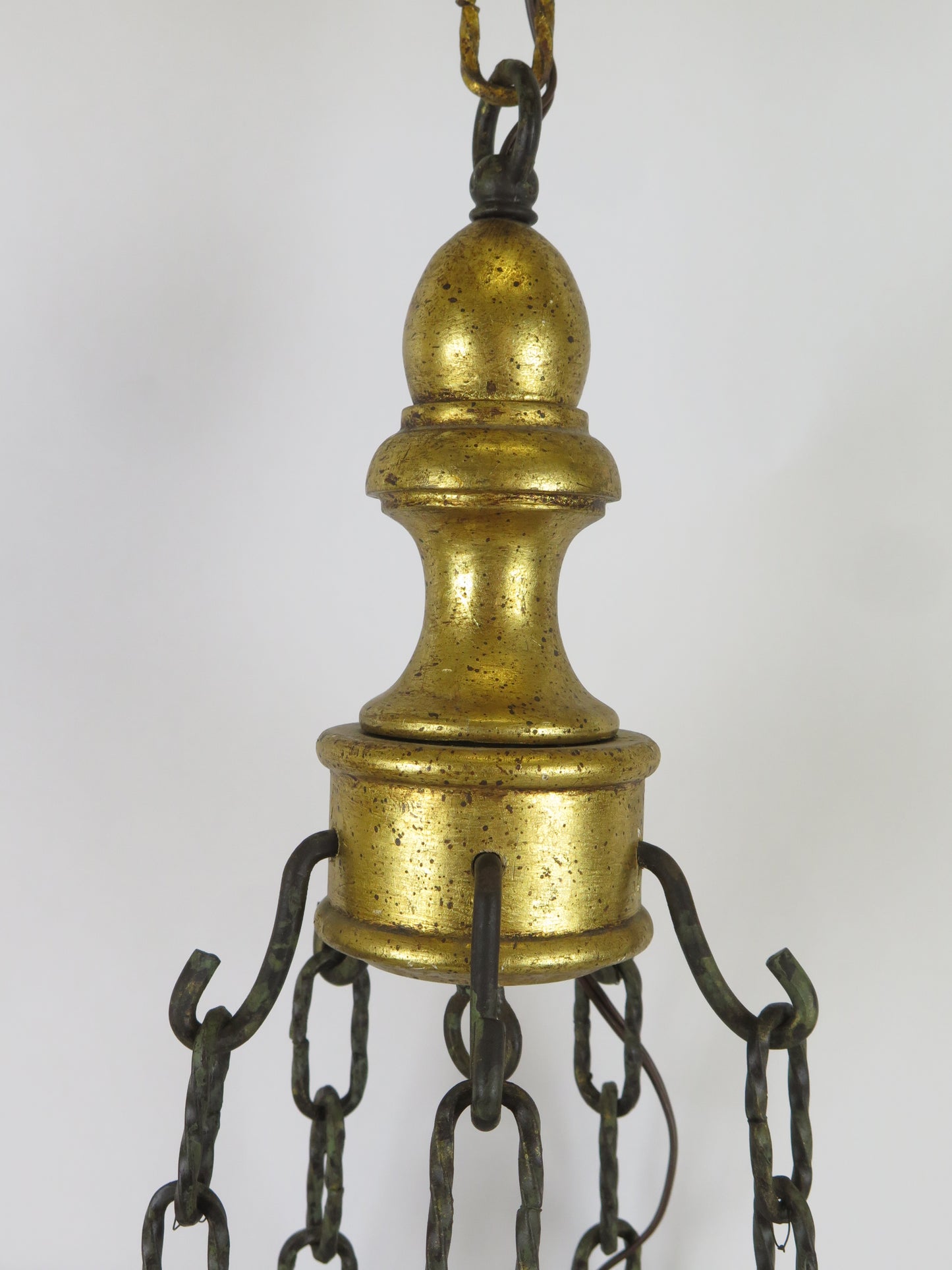 Lampadario vintage elegante classico in ferro battuto e legno lampadario da salone salotto soggiorno VS