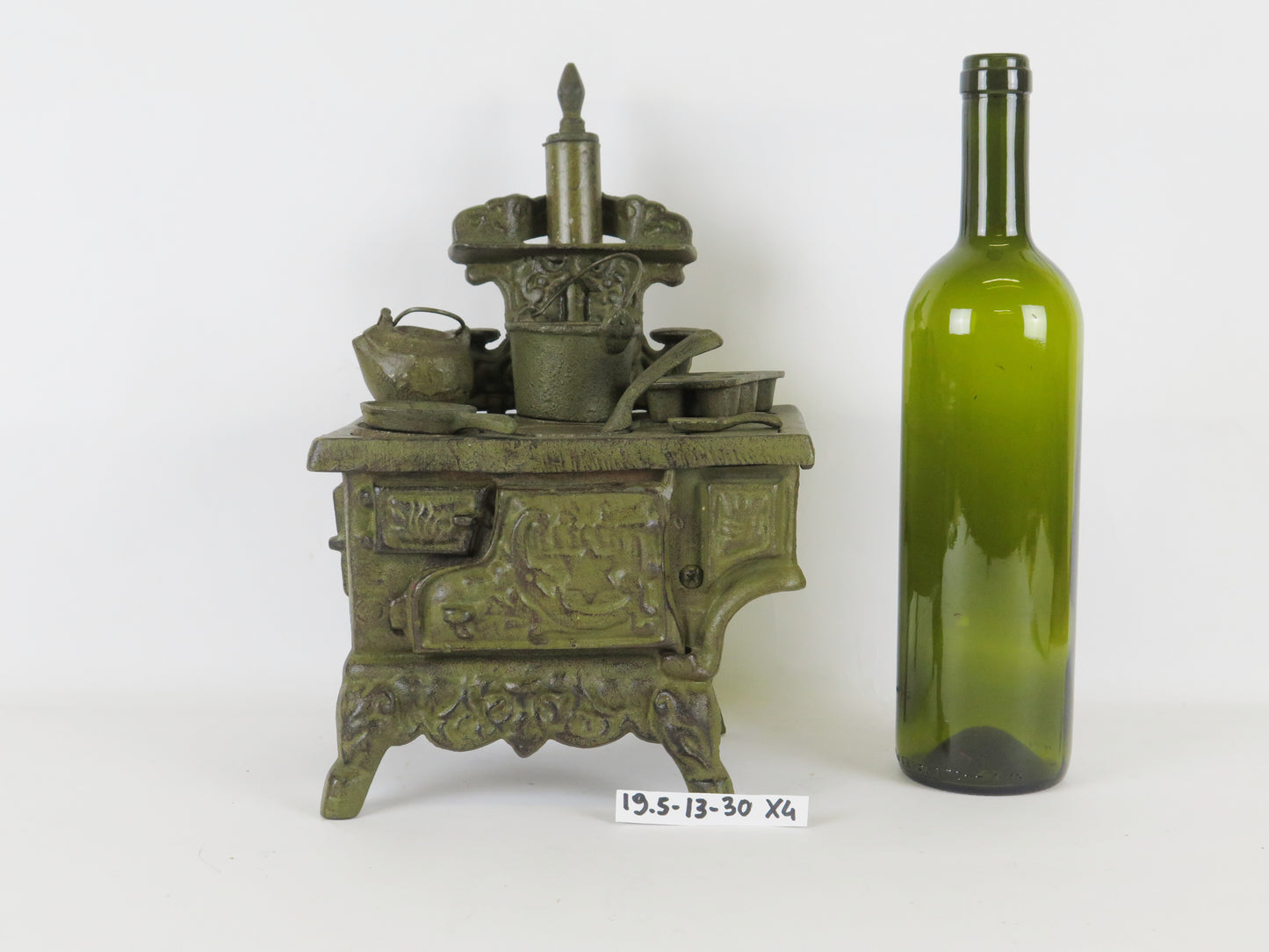 Modellismo modellino stufa Crescent cucina economica casa delle bambola vintage in ghisa X4