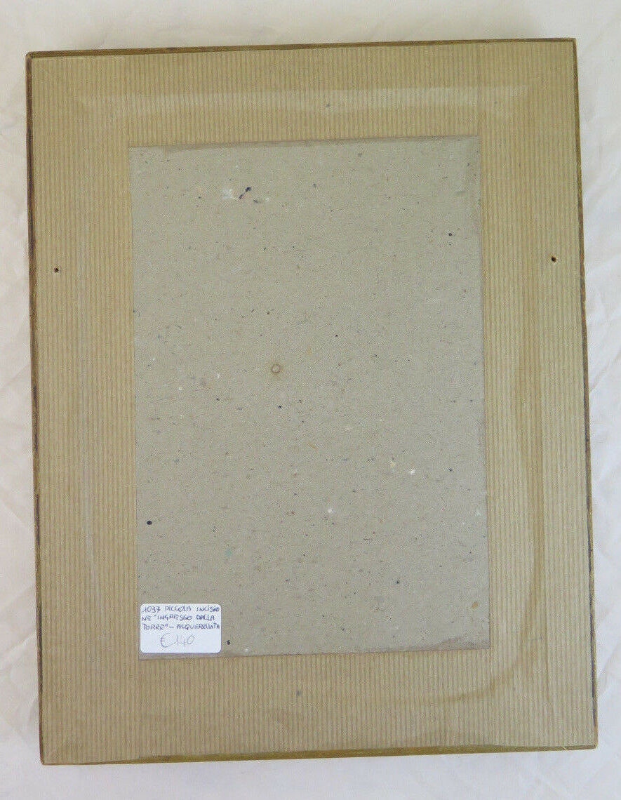 SIGNED ANTIQUE WATERCOLORED PRINT OF DENMARK CITY VIEW WITH FRAME R108