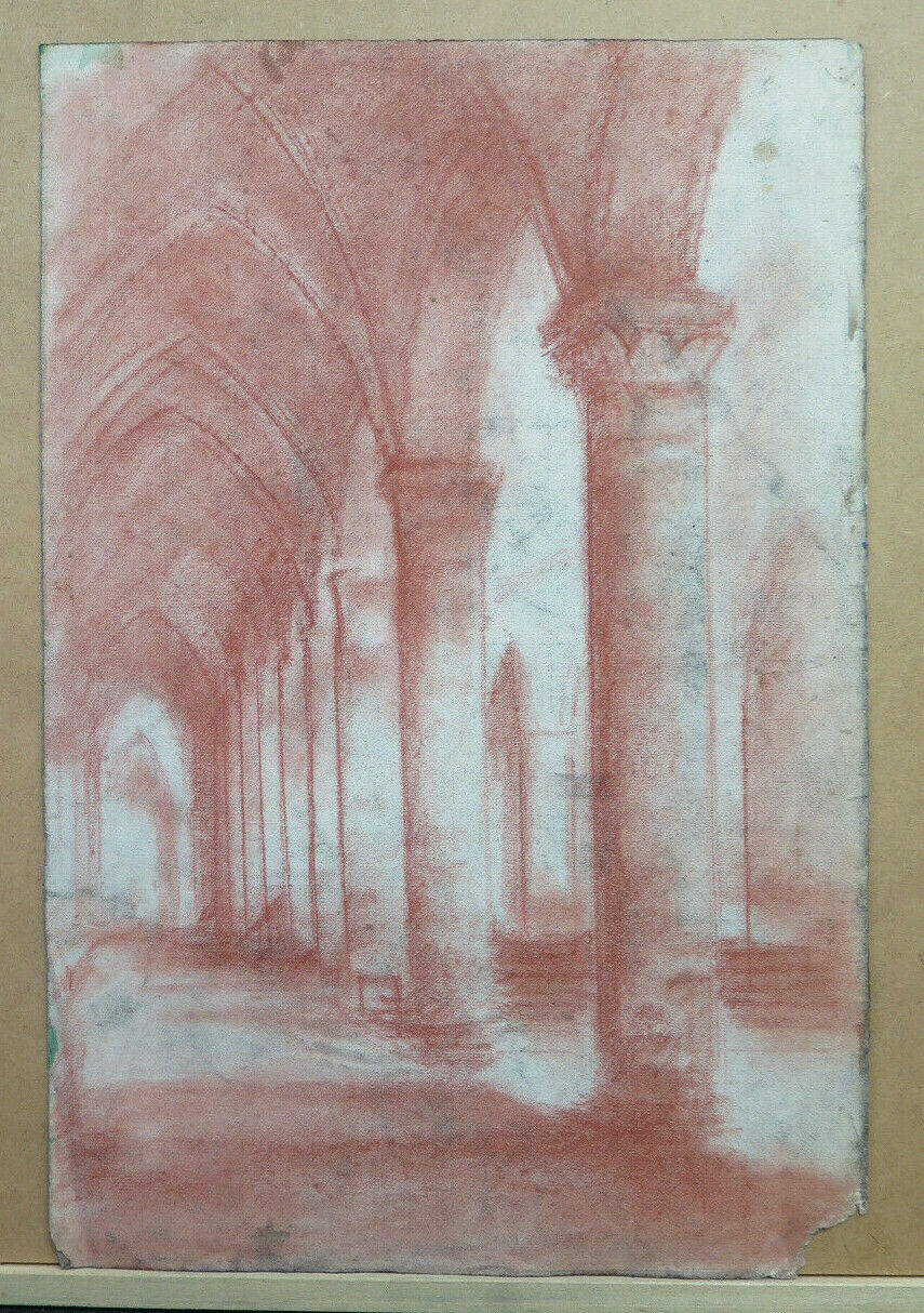 LARGE ANTIQUE CHARCOAL DRAWING PORTRAIT OF A WOMAN Pierre Duteurtre DUT BM53.1