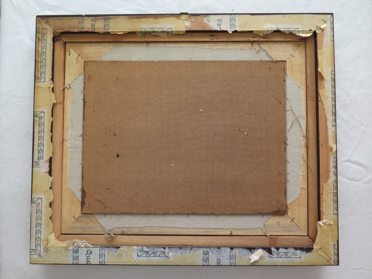 QUADRO VINTAGE DIPINTO OLIO SU TAVOLA FIRMATO GIUSTINI PAESAGGIO DI CAMPAGNA c4