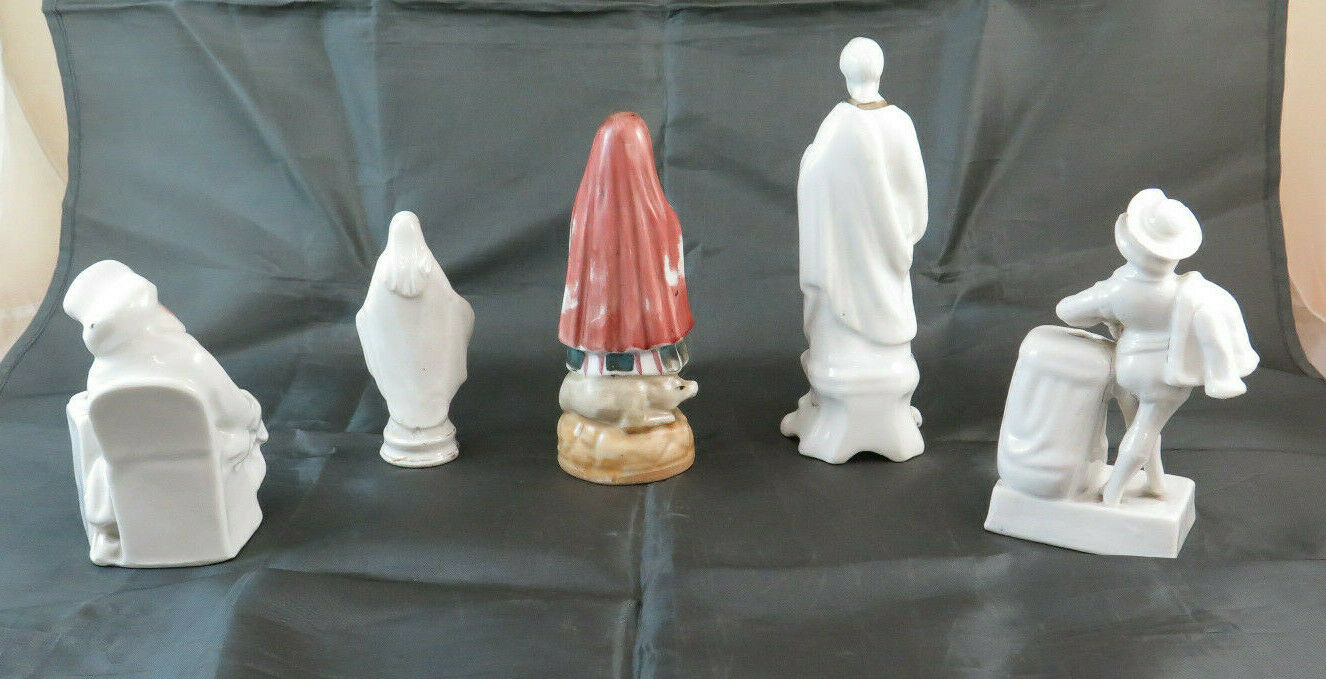 5 PORCELAIN FIGURINES OF VARIOUS KINDS AND SUBJECTS VINTAGE BM9 FIGURE