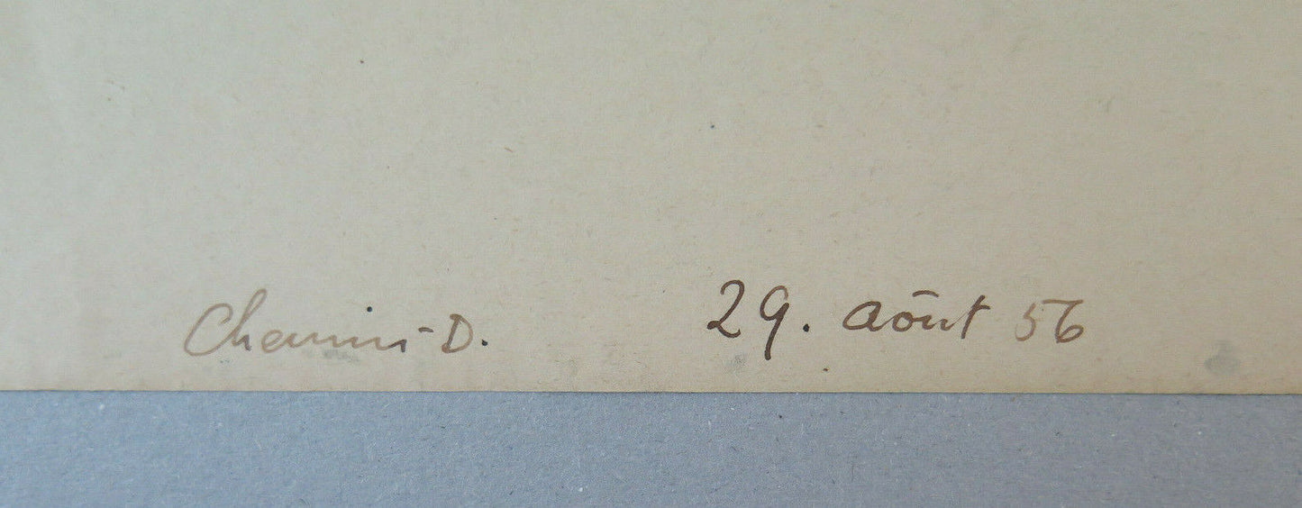 SMALL PAINTING FROM THE 50S LANDSCAPE CHEMIN-DESSUS MARTIGNY SWITZERLAND SIGNED BM53.2