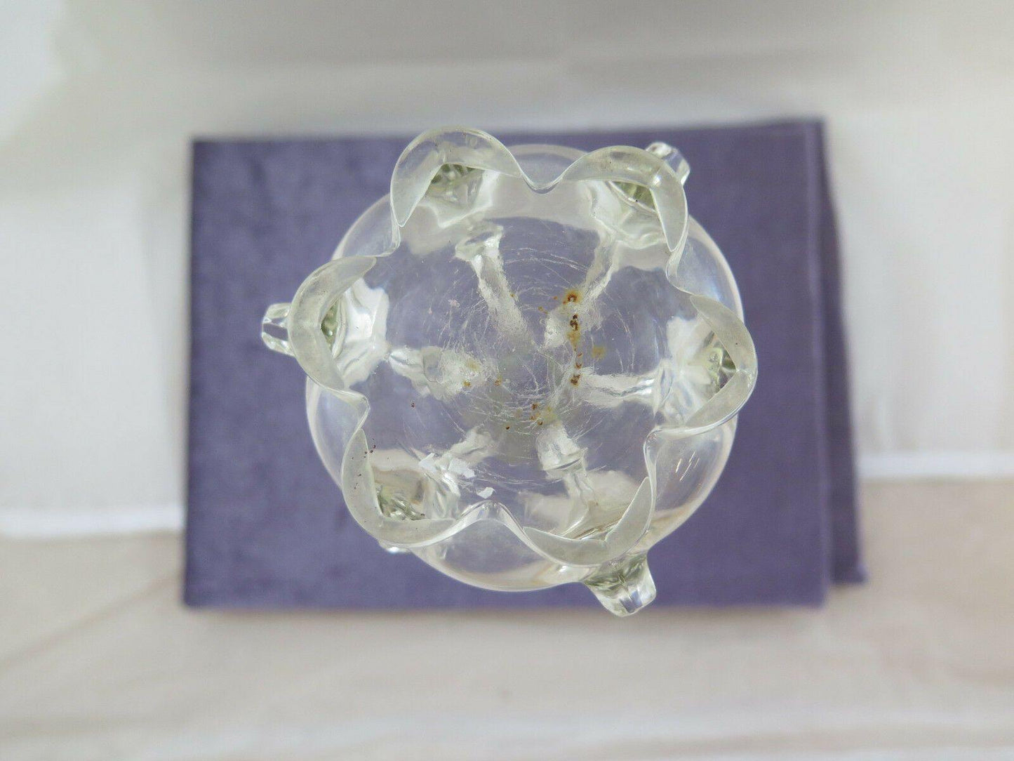 VASO IN VETRO ANTICO 1900 NOVECENTO PER TULIPANI CENTROTAVOLA DANIMARCA R54 - Belbello Antiques