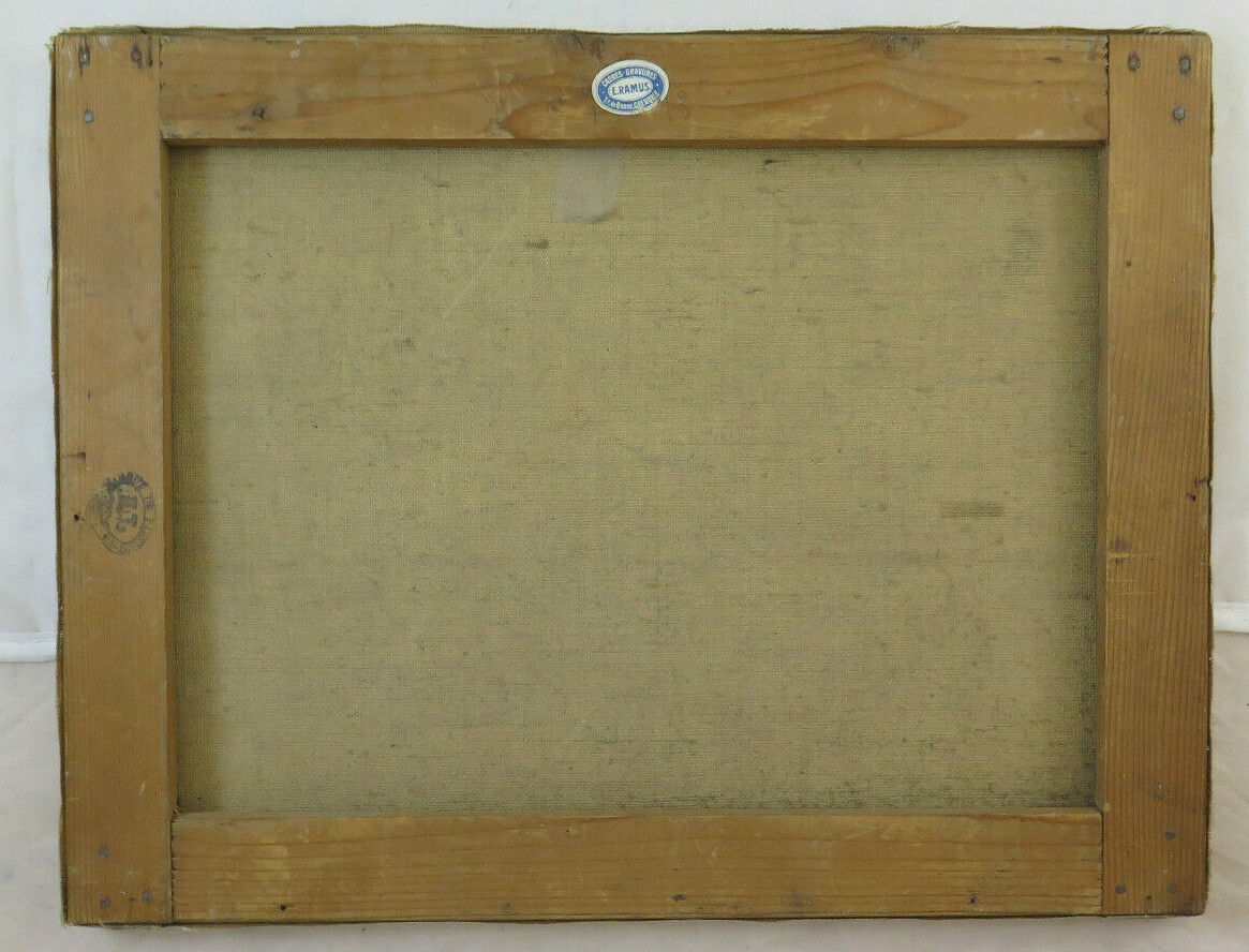 OIL CANVAS PAINTING SEA LANDSCAPE FRENCH RIVIERA PROVENCE WITH SAILING BOATS BM38