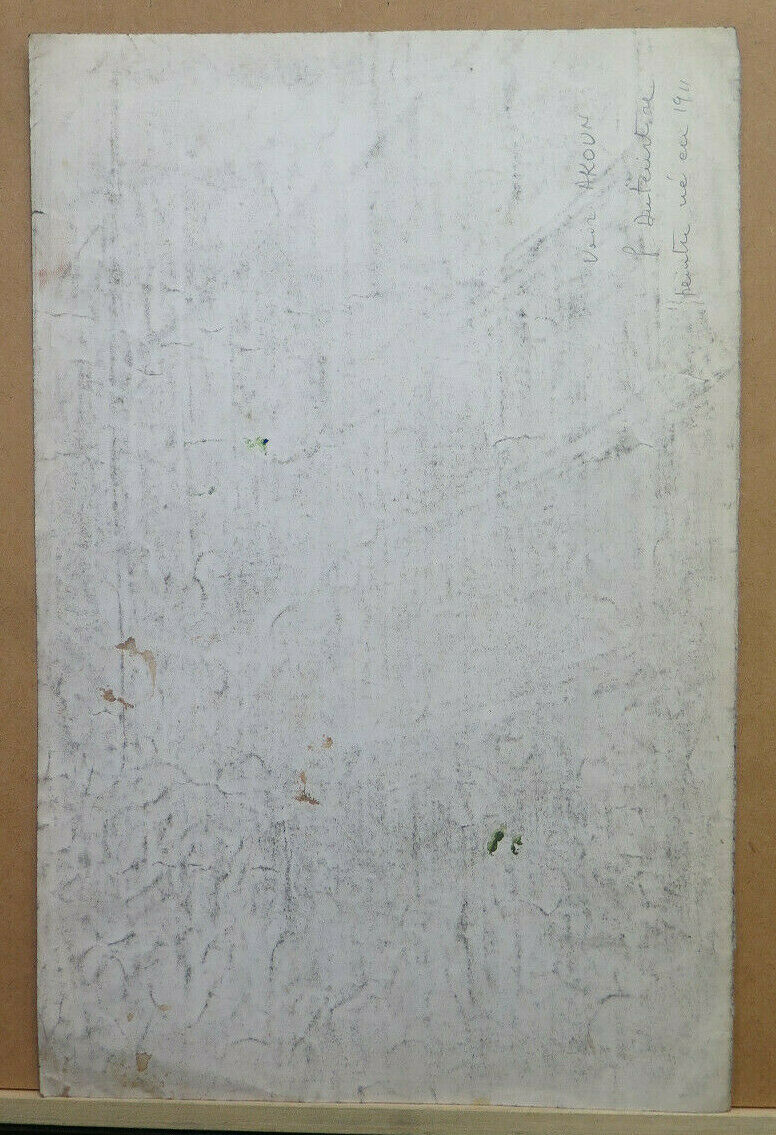 ANCIENT DRAWING BY ARTIST Pierre Duteurtre DUT CITY VIEW FRANCE PAINTING BM53.1