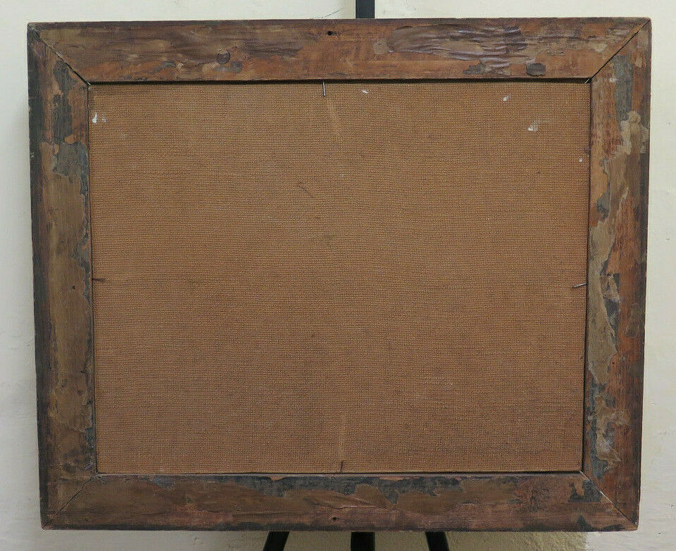 QUADRO ANTICO DIPINTO OLIO SU TAVOLA PAESAGGIO MARE STILE IMPRESSIONISTA BM51