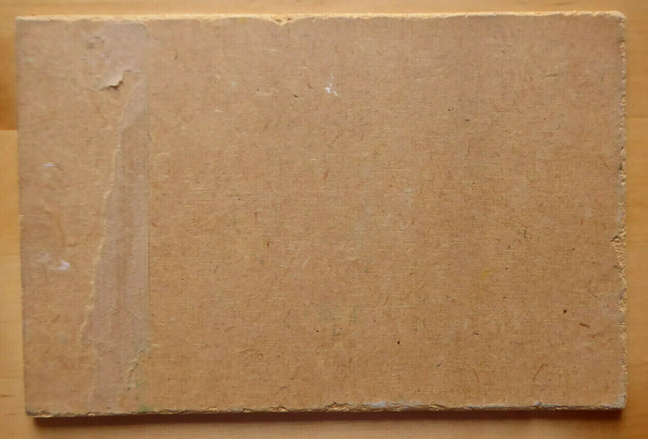 SMALL OIL PAINTING ON OLD PAINTING OF VINTAGE MARINE SEA VIEW MD1