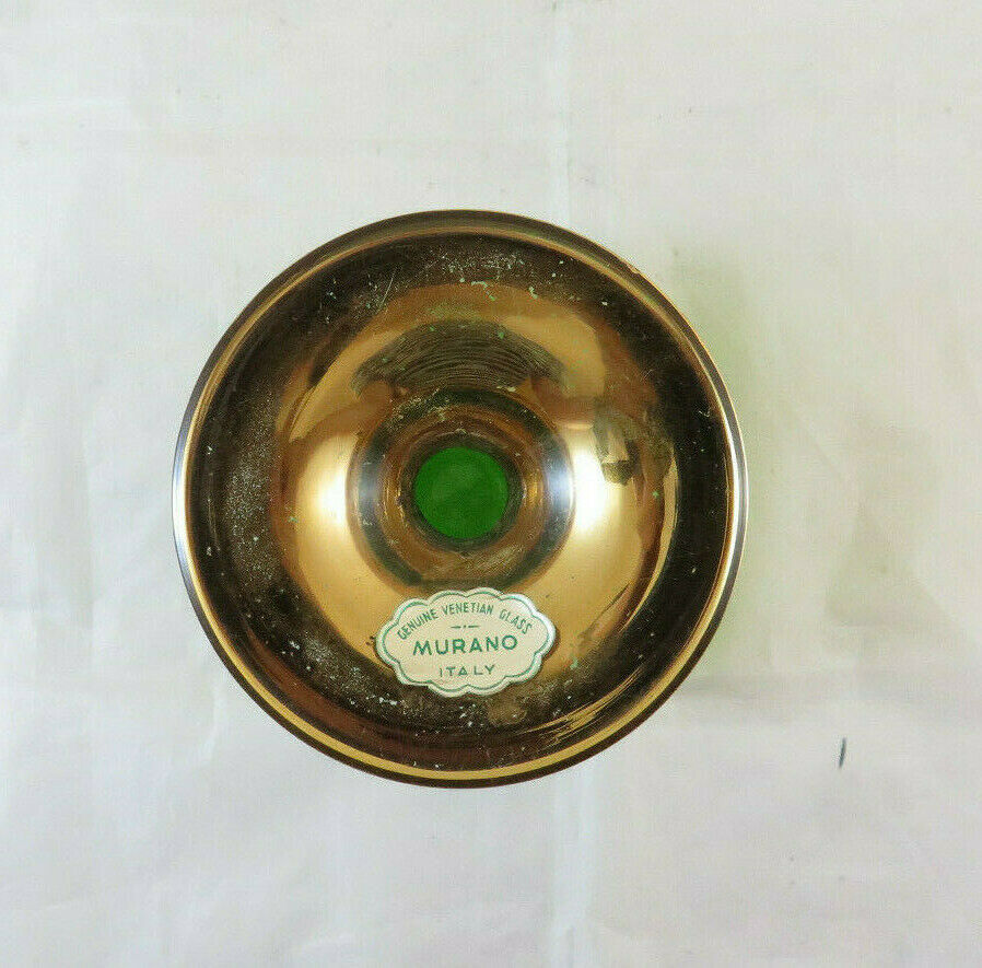 CALICE IN VETRO DI MURANO VENEZIA VASO DIPINTO A MANO VINTAGE MOSÈ TAVOLE BM35 - Belbello Antiques