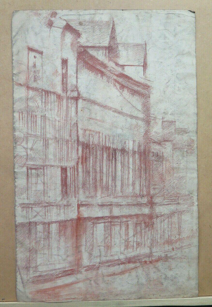 GRANDE DISEGNO ANTICO FRONTE RETRO DEL PITTORE Pierre Duteurtre detto DUT BM53.1 - Belbello Antiques