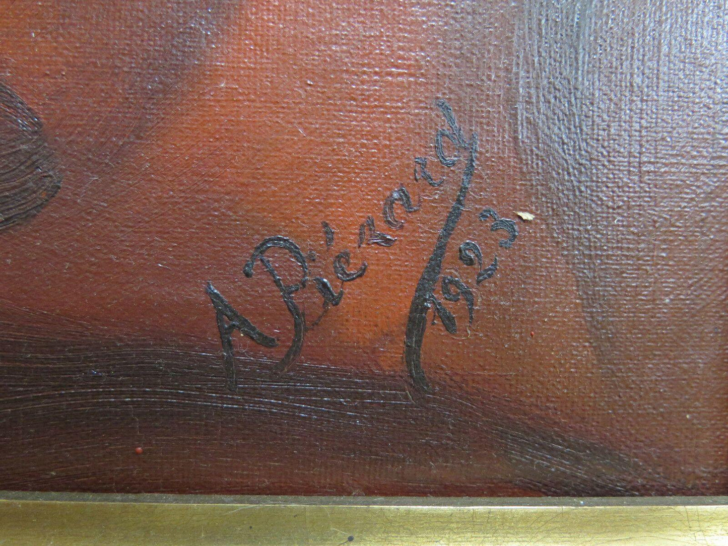 ANTICO DIPINTO FLOREALE FIORI AD OLIO FIRMATO FRANCIA PRIMO 900 XX SEC. R93 - Belbello Antiques