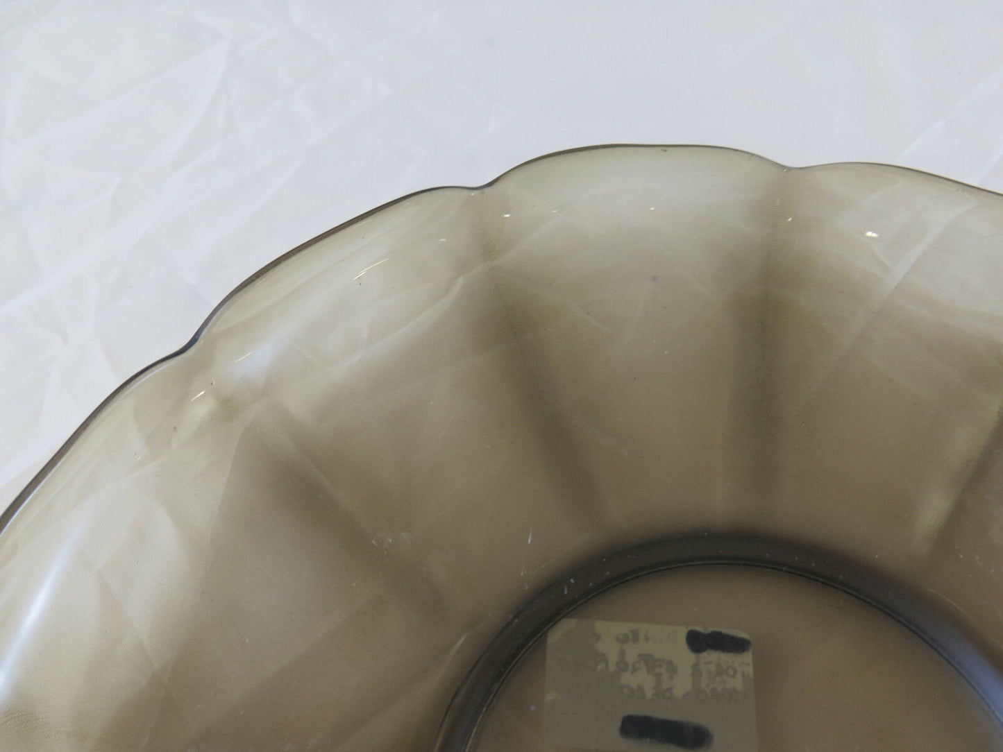 PIATTO PER TORTE IN VETRO FUME' ART DECò INIZIO 900 VINTAGE GLASS PLATE R17