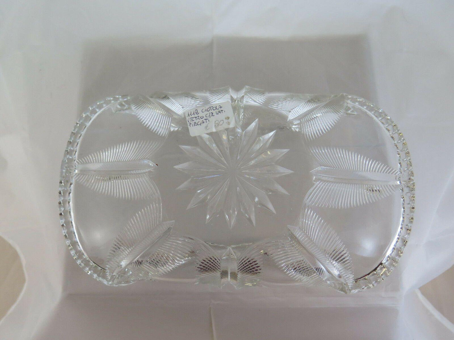 VETRO VINTAGE DA COLLEZIONE COPPA CIOTOLA VASO CENTROTAVOLA GLASS VASE R63 - Belbello Antiques