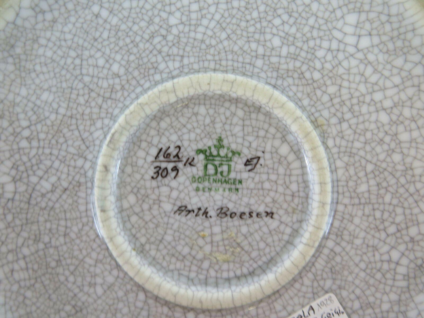 PIATTO IN CERAMICA DAHL JENSEN ARTH. BOESEN DANIMARCA COPENHAGEN POTTERY R29 - Belbello Antiques