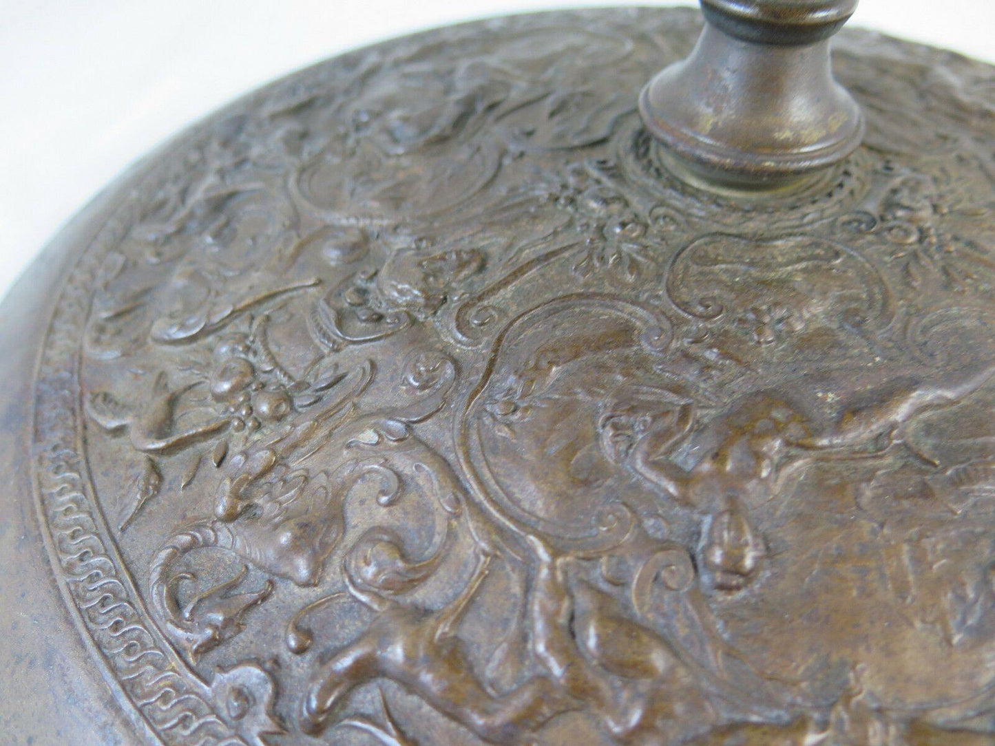 COPPIA DI ANTICHE ALZATE CENTROTAVOLA PIATTI IN BRONZO IN STILE ECLETTICO G20 - Belbello Antiques