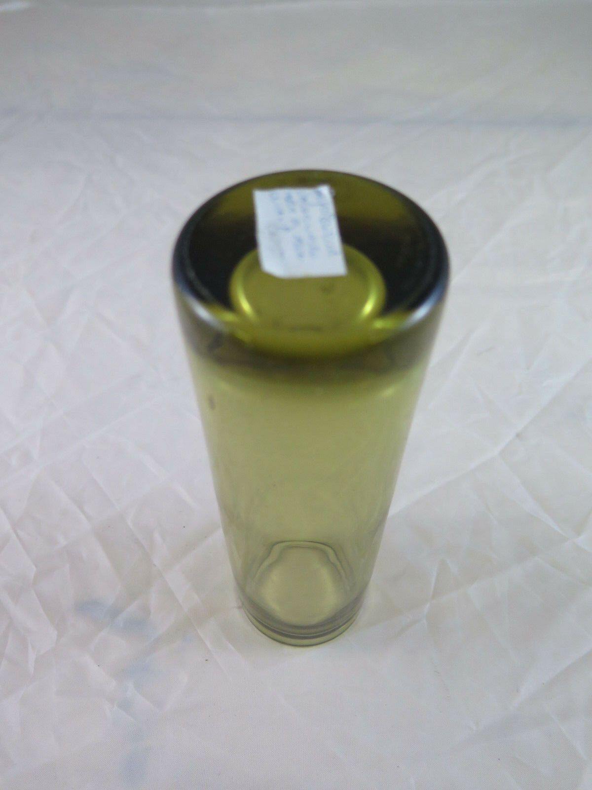 ANTICO VASO IN VETRO GIALLO SFUMATO PER FIORI DANIMARCA DENMARK GLASS R22 - Belbello Antiques