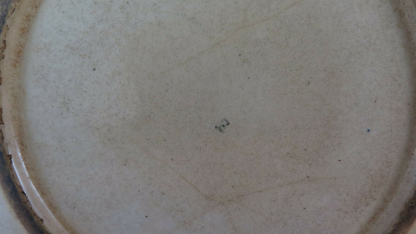 ANTIQUE HAND-PAINTED CERAMIC PLATE FRANCE BEGINNING OF THE CENTURY COLLECTIBLE BM34