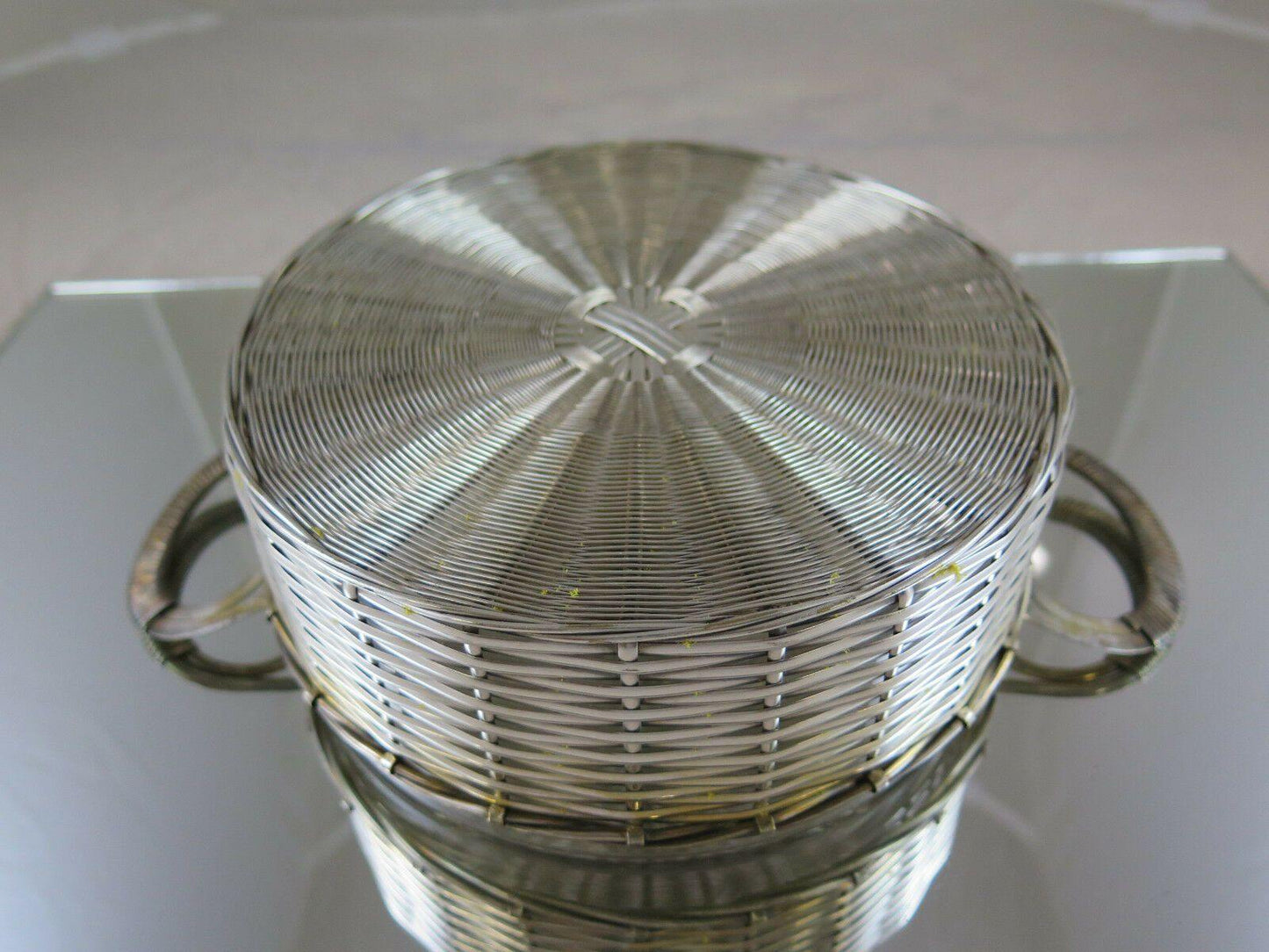 ELEGANTE CESTO CENTROTAVOLA SHEFFIELD VINTAGE PRIMO NOVECENTO INGHILTERRA R23 - Belbello Antiques