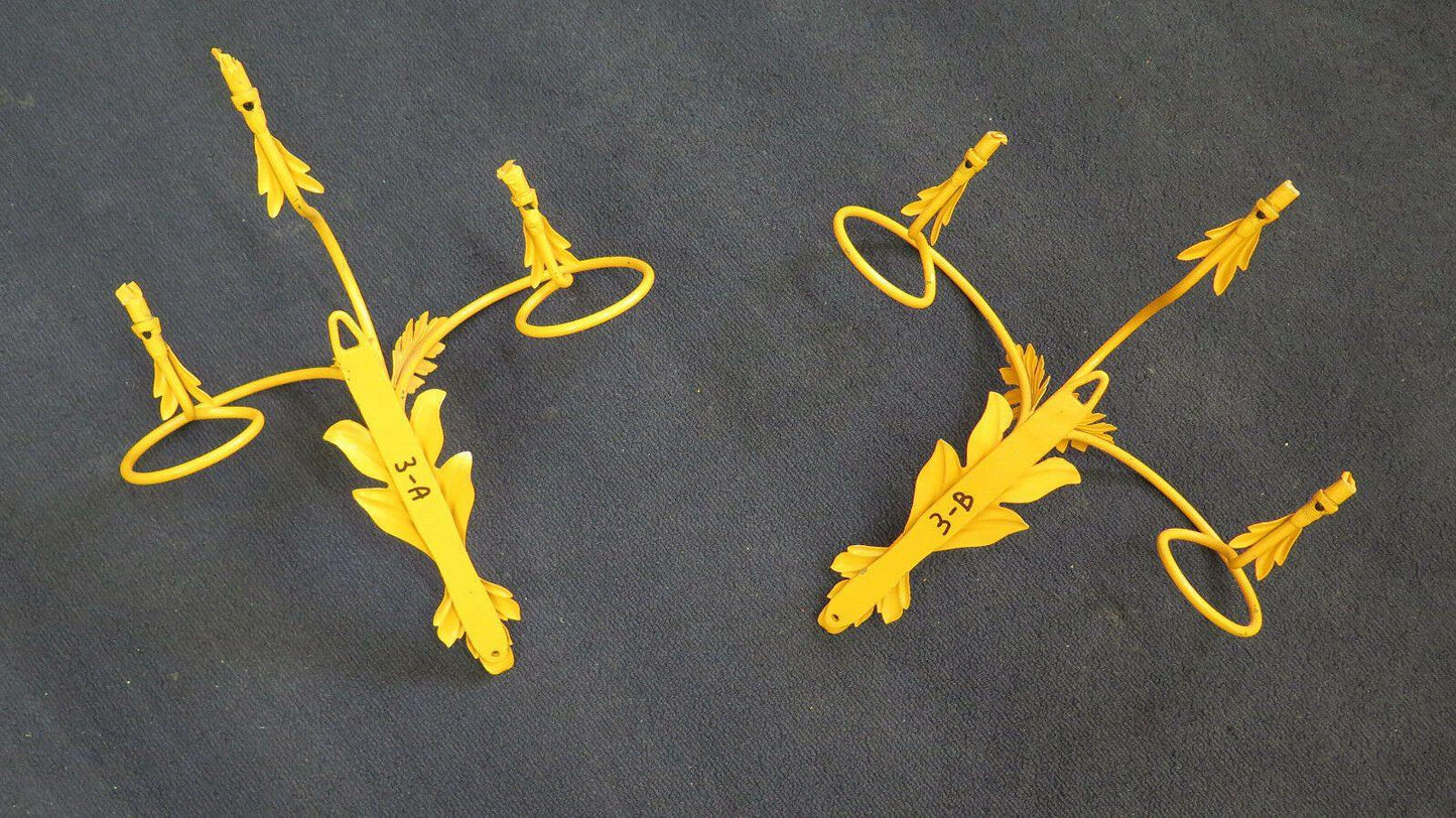 2 APPLIQUE DA PARETE IN FERRO BATTUTO VINTAGE COPPIA DI LAMPADE DA PARETE CH14 3 - Belbello Antiques