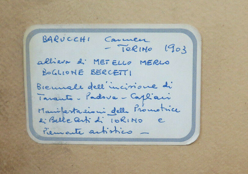 OLD NUMBERED ETCHING WORK BY ARTIST CARMEN BARUCCHI PRINT TREES BM52