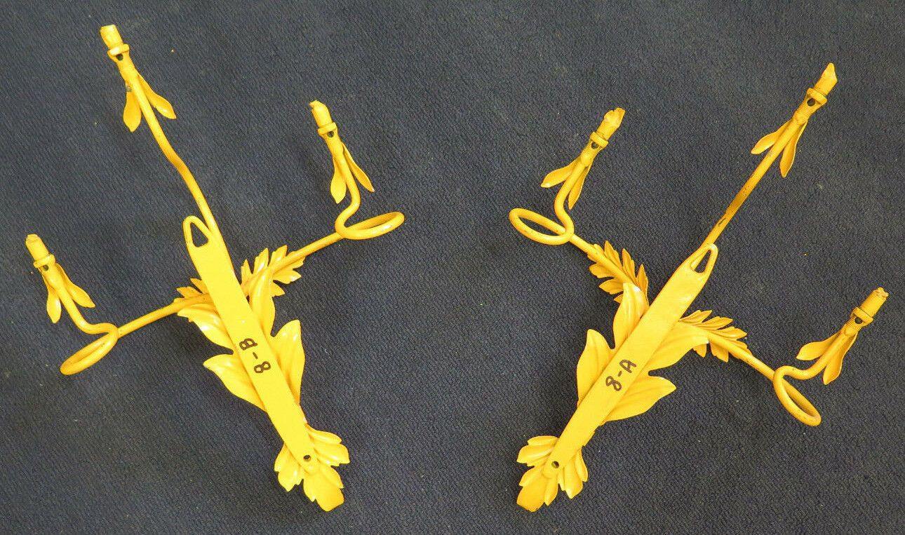 2 APPLIQUE DA PARETE IN FERRO BATTUTO VINTAGE COPPIA DI LAMPADE DA PARETE CH14 8 - Belbello Antiques