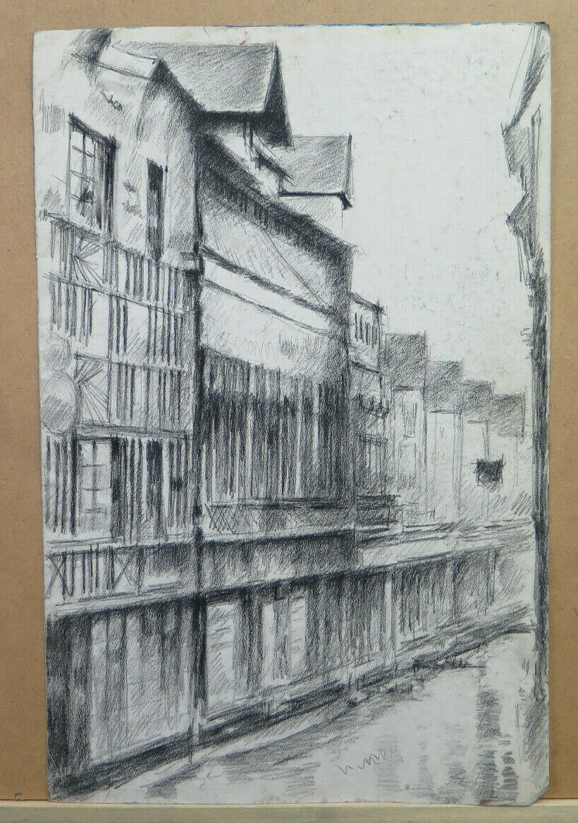 LARGE ANTIQUE DRAWING WITH NUDES WORK BY ARTIST Pierre Duteurtre known as DUT BM53.1