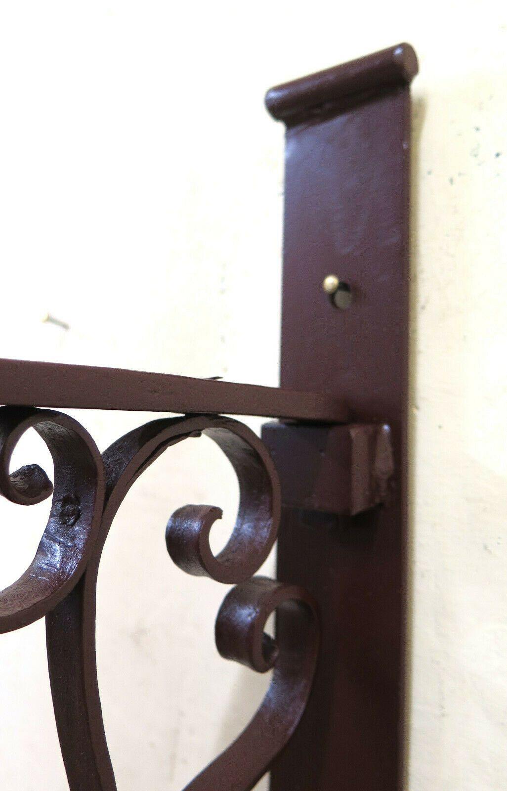 APPLIQUE DA PARETE IN FERRO BATTUTO FORGIATO A MANO LUCE LAMPADATIO LAMPADA CH - Belbello Antiques