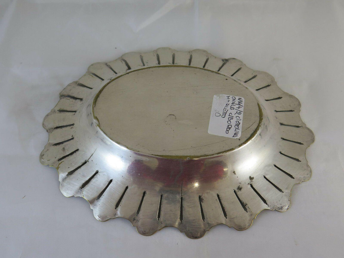 ANTICA COPPA CENTROTAVOLA SVUOTATASCHE VINTAGE INIZIO NOVECENTO ARGENTATA R4 - Belbello Antiques