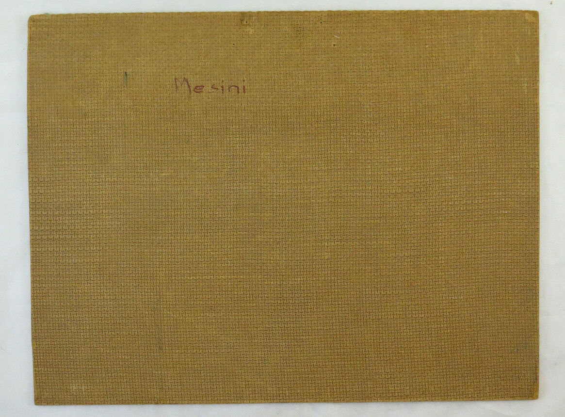 VECCHIO DIPINTO OLIO SU TAVOLA PAESAGGIO DI CAMPAGNA IN PRIMAVERA FIRMATO BM40