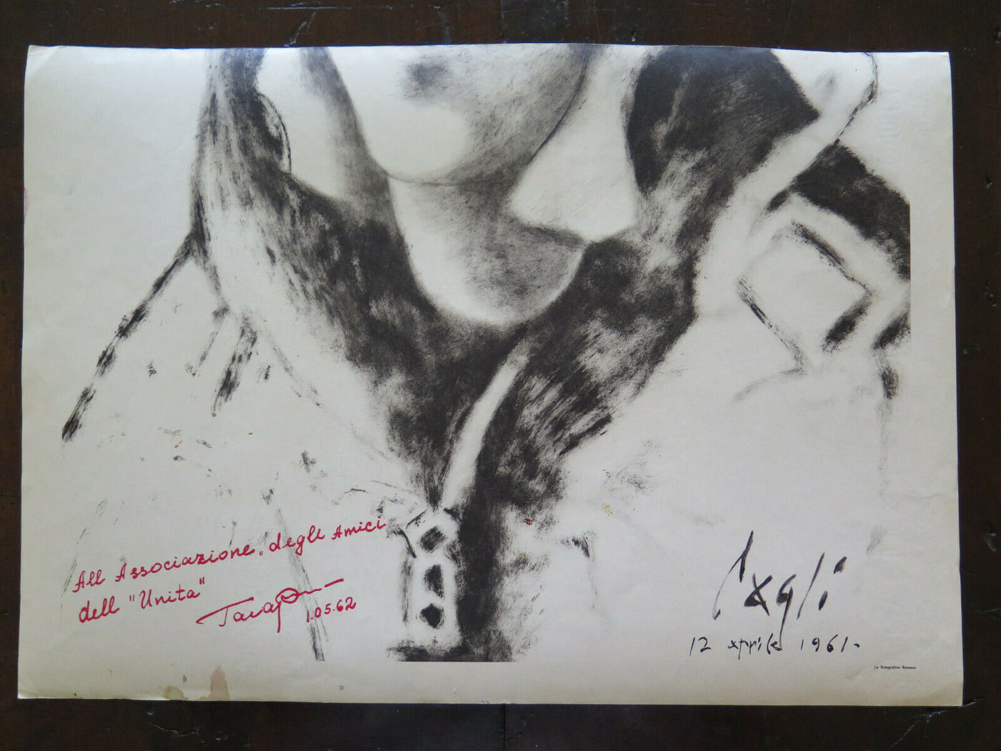 50x36 cm QUADRO ASTRATTO DIPINTO CON TECNICA DEL GELO DAL MAESTRO PANCALDI P14