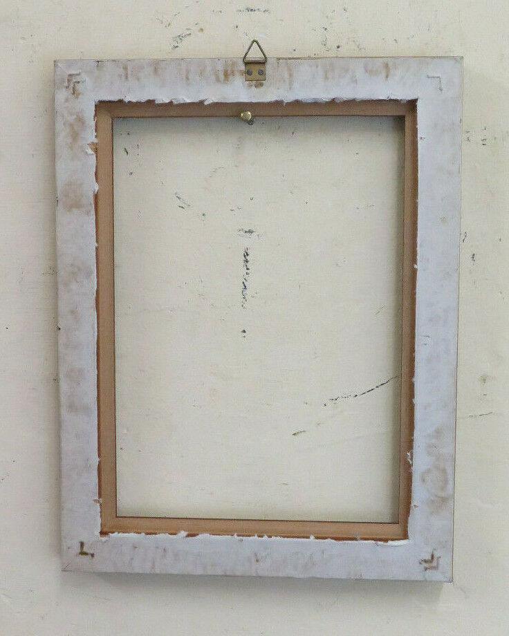 20x26 cm VECCHIA CORNICE PER QUADRI ANTICA IN LEGNO SEMPLICE LINEARE BM37 - Belbello Antiques