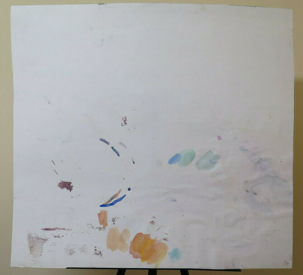 PAINTING IN WATERCOLOR ICE CREAM PORTRAIT OF A FEMALE VINTAGE 80'S P33.5