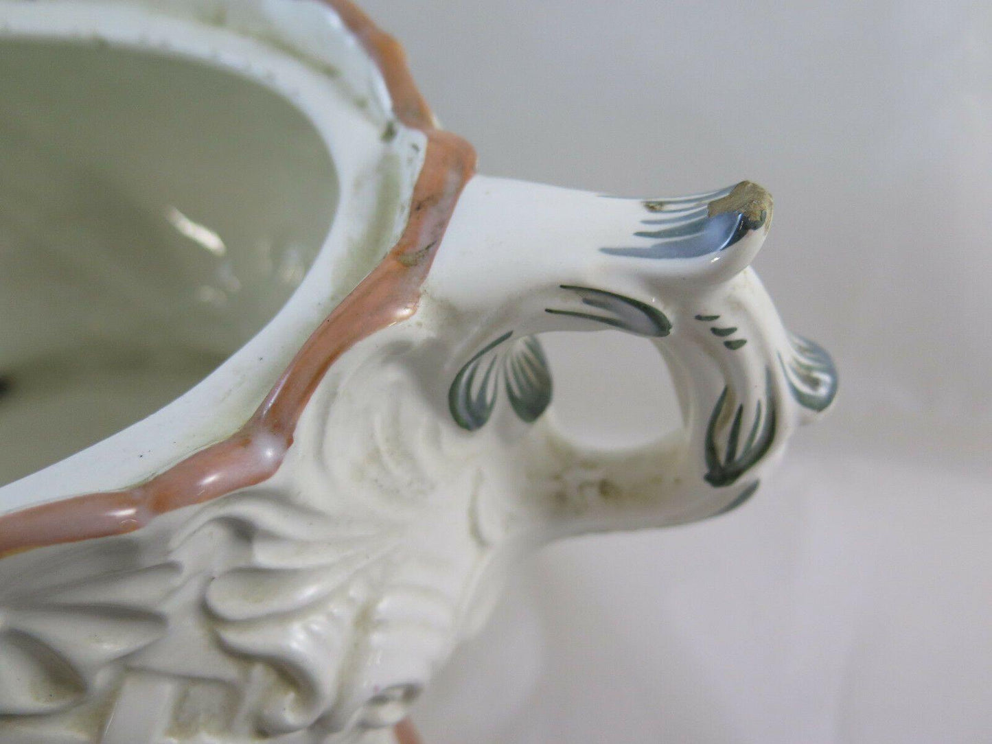 ANTICA ZUPPIERA IN CERAMICA 1960 ANNI 60 DECORATA CON MOTIVI A TRECCIA G29 - Belbello Antiques