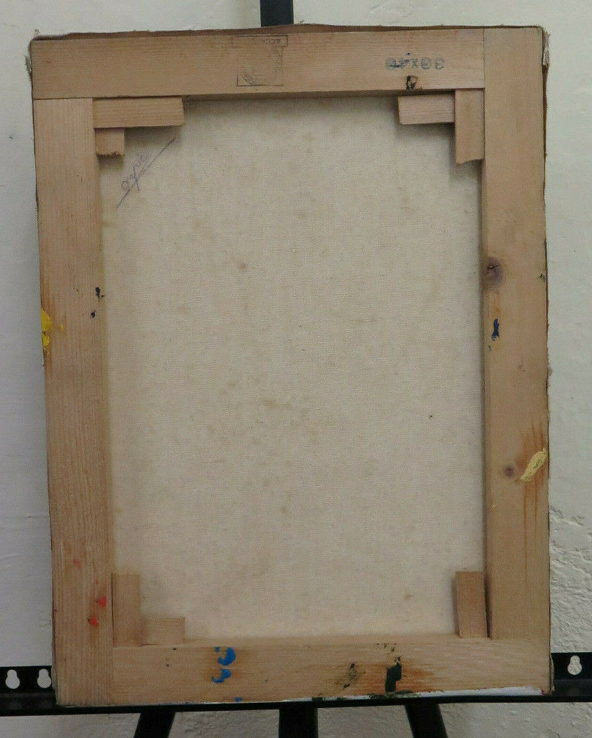 QUADRO VINTAGE DIPINTO OLIO SU TELA FIRMATO NATURA MORTA NOTTURNO OGGETTI BM44