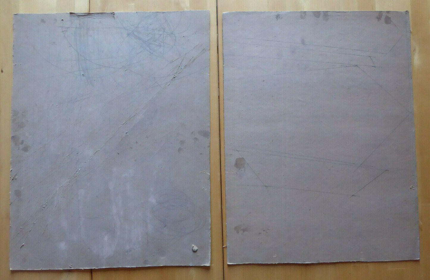 DUE VECCHI DIPINTI AD OLIO PENDANT VINTAGE BAMBINA CON CAPRETTO SPAGNA '900 MD4 - Belbello Antiques