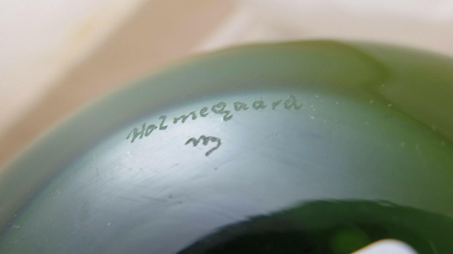 DUE VASI VETRO DESIGN VINTAGE HOLMEGAARD HULEVASE VASE BY MICHAEL BANG R122 - Belbello Antiques