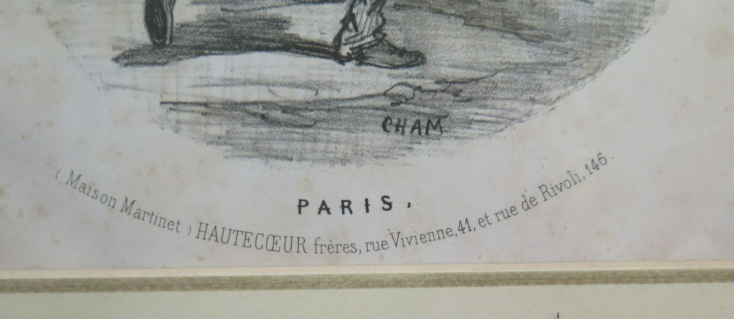 ANTIQUE PRINT CHAM AH QUEL PLAISIR DE VOYAGER CHAM SPICE WITH FRAME BM52