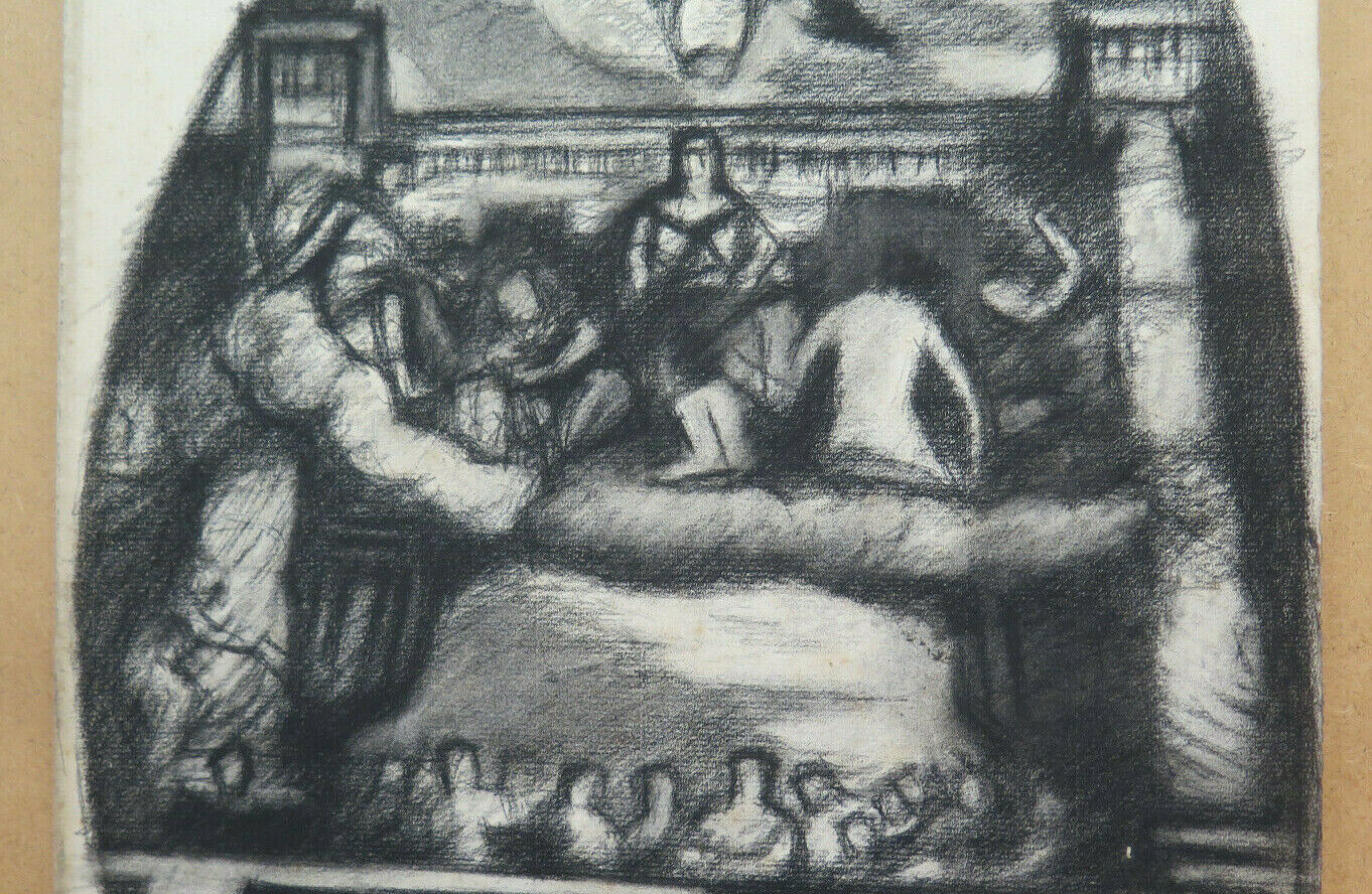 ANTIQUE DRAWING NEOCLASSIC FIGURES ARTIST Pierre Duteurtre known as DUT BM53.1