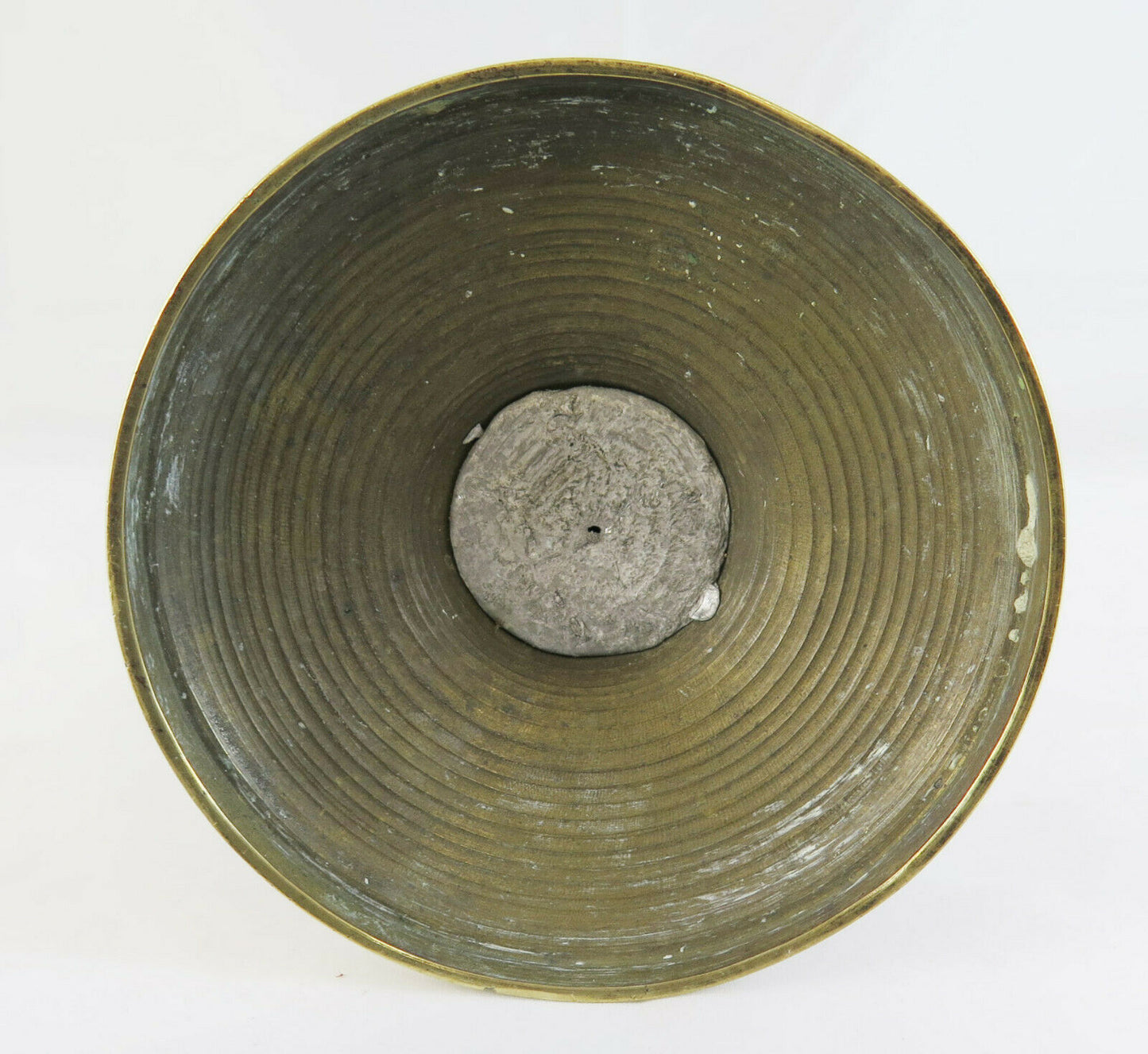 ANTIQUE 19TH CENTURY GOLDEN AND TURNED BRASS TORCH CANDLESTICK G13 LIGHT