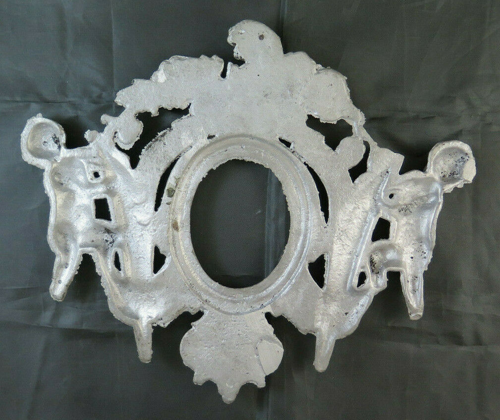 FRAME WITH ANGELS AND FLOWERS SCULPTURE DECORATIVE FRIEZE IN ALUMINUM CH28
