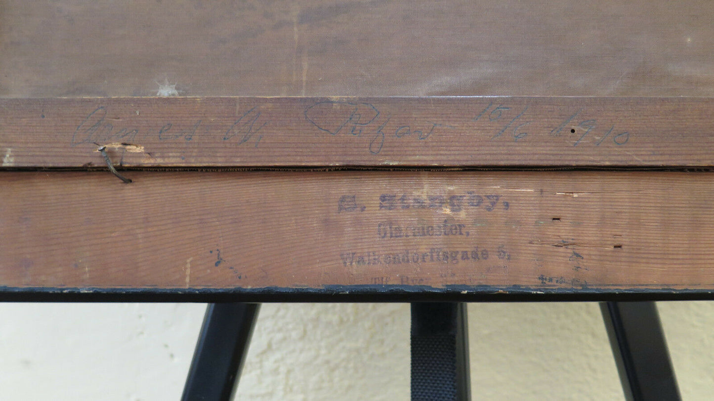 ANTICO DIPINTO AD OLIO SU TELA PAESAGGIO DANIMARCA SCANDINAVIA PRIMO 900 R108