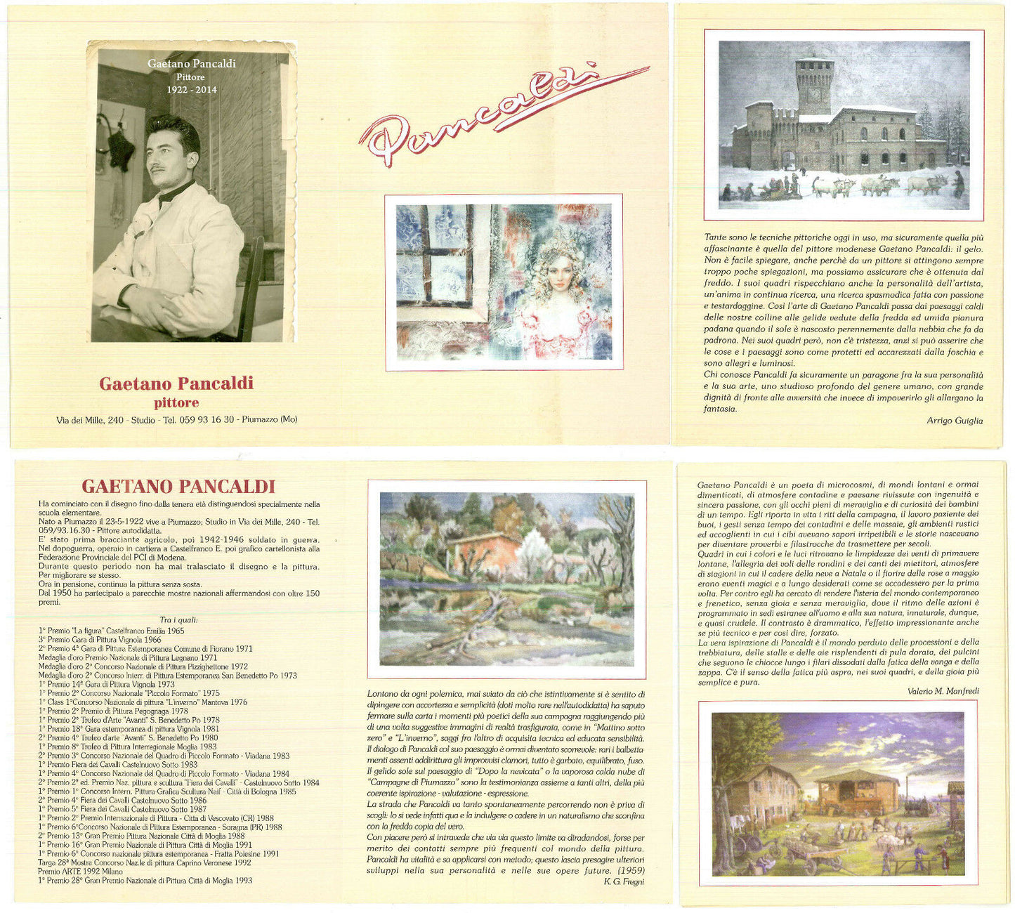 VINTAGE OIL PAINTING VIEW OF THE ROOFS OF PIUMAZZO IN THE PROVINCE OF MODENA P31