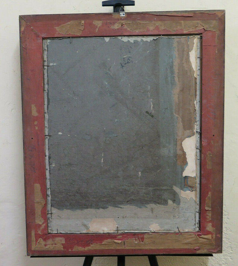 QUADRO ANTICO PAESAGGIO DI CAMPAGNA INIZIO 900 FIRMATO DELRIO CORNICE COEVA BM51