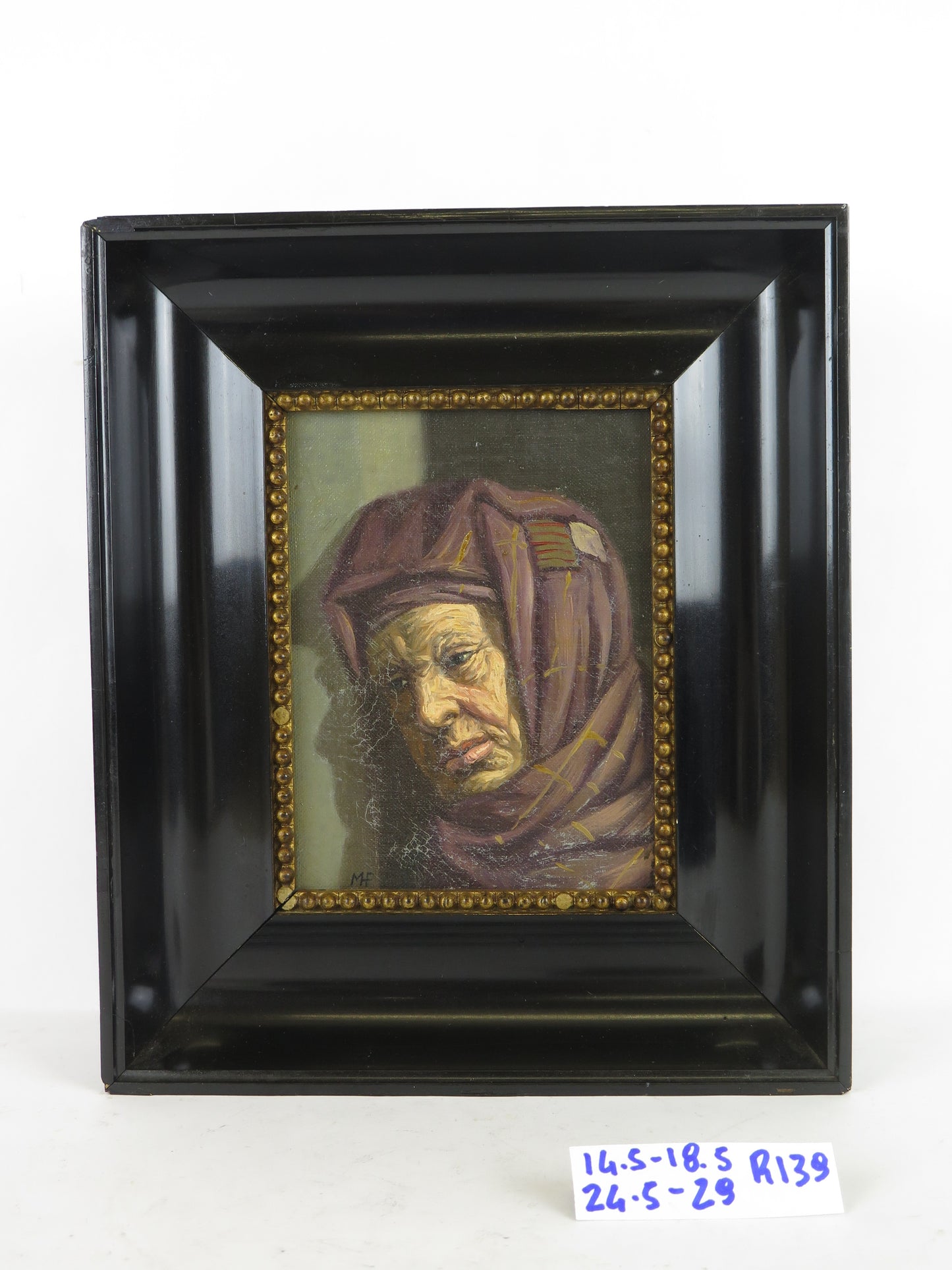 ANTICO RITRATTO OLIO SU TELA QUADRO ANTIQUARIATO DANIMARCA INIZIO SECOLO R139