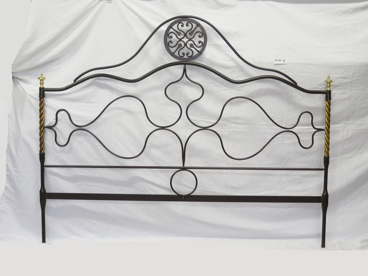 TESTIERA IN FERRO BATTUTO TESTATA VINTAGE PER LETTO MATRIMONIALE TORTILE 63 CH