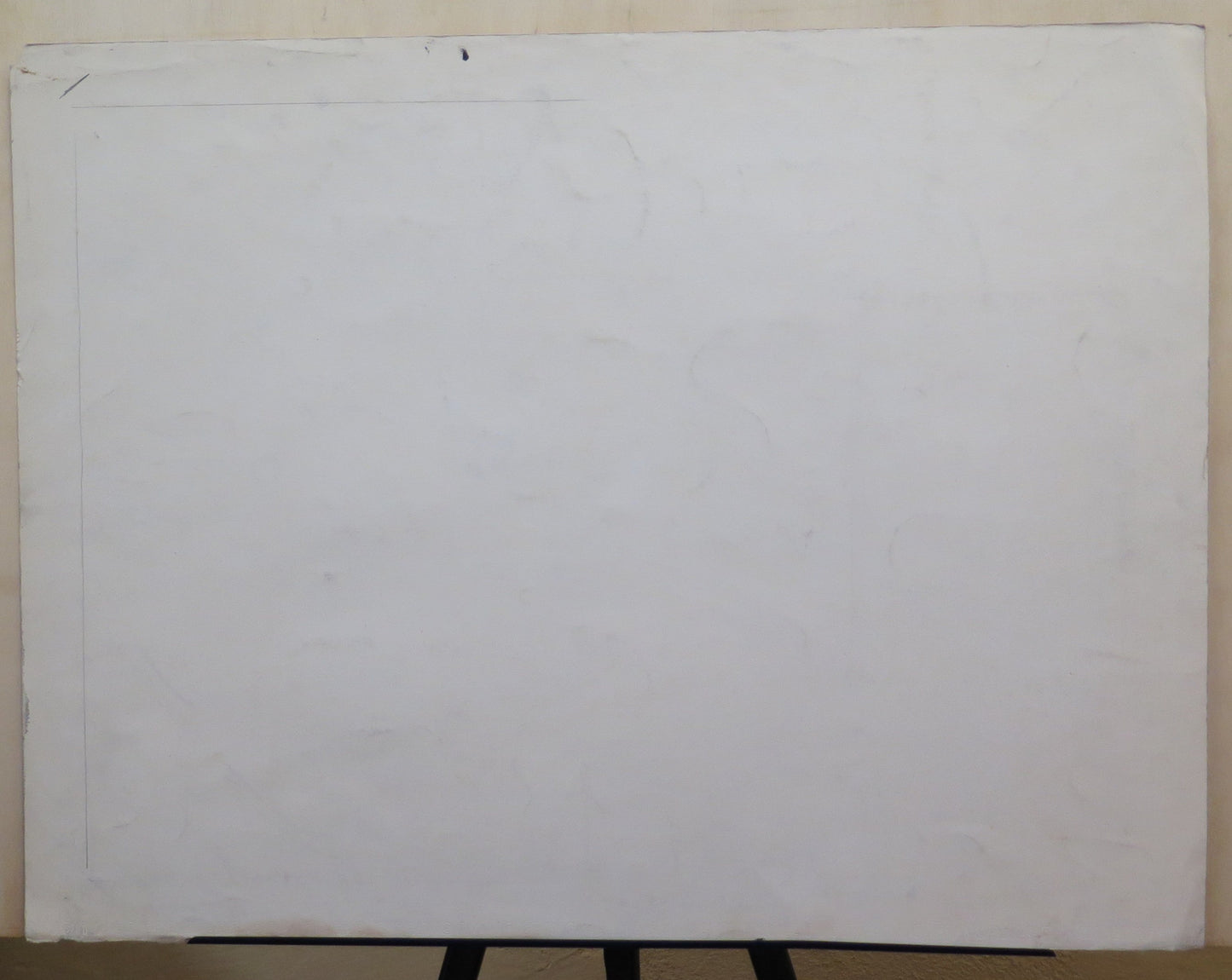 OLD ABSTRACT PAINTING VINTAGE WATERCOLOR ON BLACK WHITE PAPER FRANCE SIGNED VIGNY MID 20TH CENTURY BM53.4